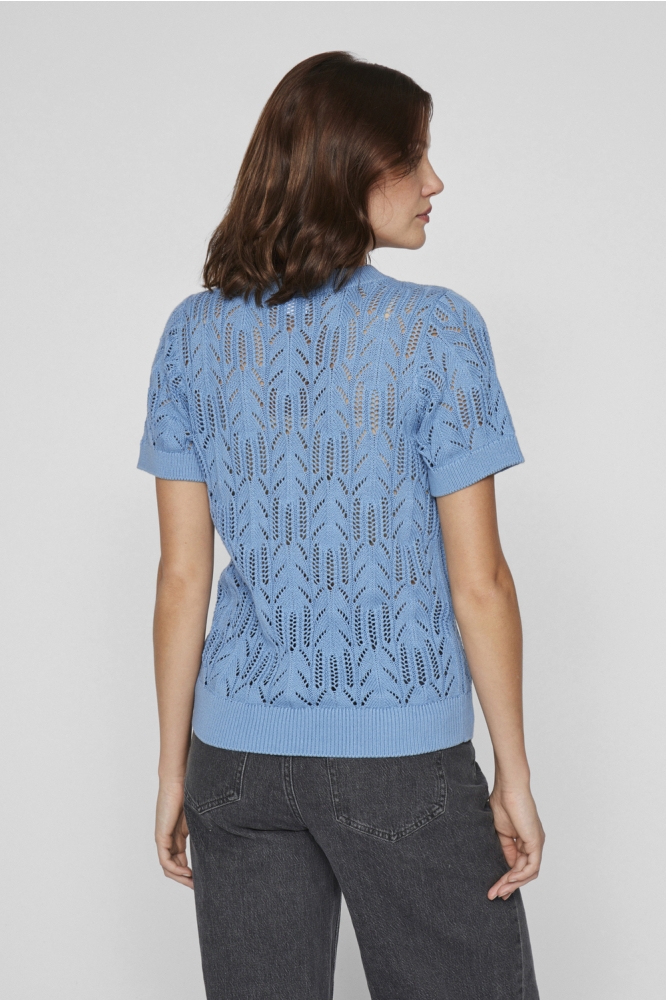 VICOTTI S/S O-NECK KNIT TOP - NOOS 14102700 BLISSFUL BLUE